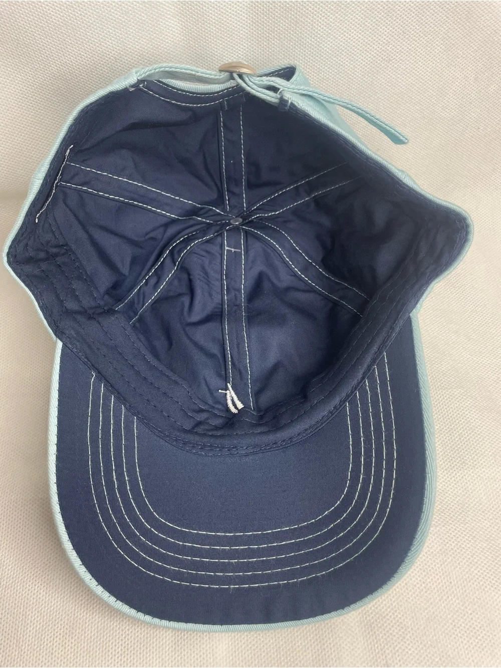 Nautica Classic Embroidered Logo J Class Dad Cap Baby Blue Adjustable Lined Hat